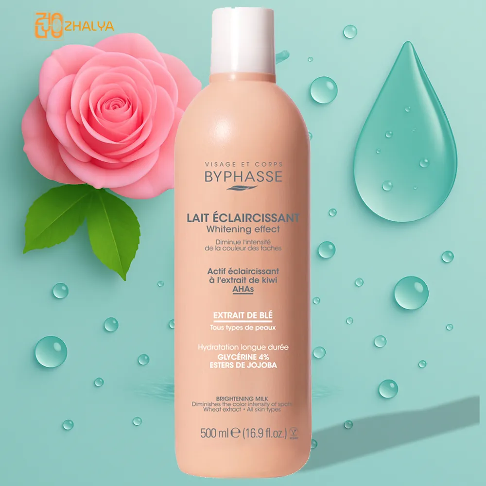 شیر روشن کننده و ضد لک بدن بایفاس Byphasse عصاره گندم حجم 500 میل