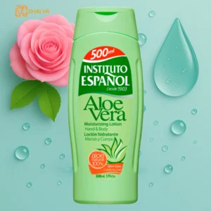 لوسیون بدن اسپانول مدل Aloe vera آلوئه ورا مناسب انواع پوست 500 میل